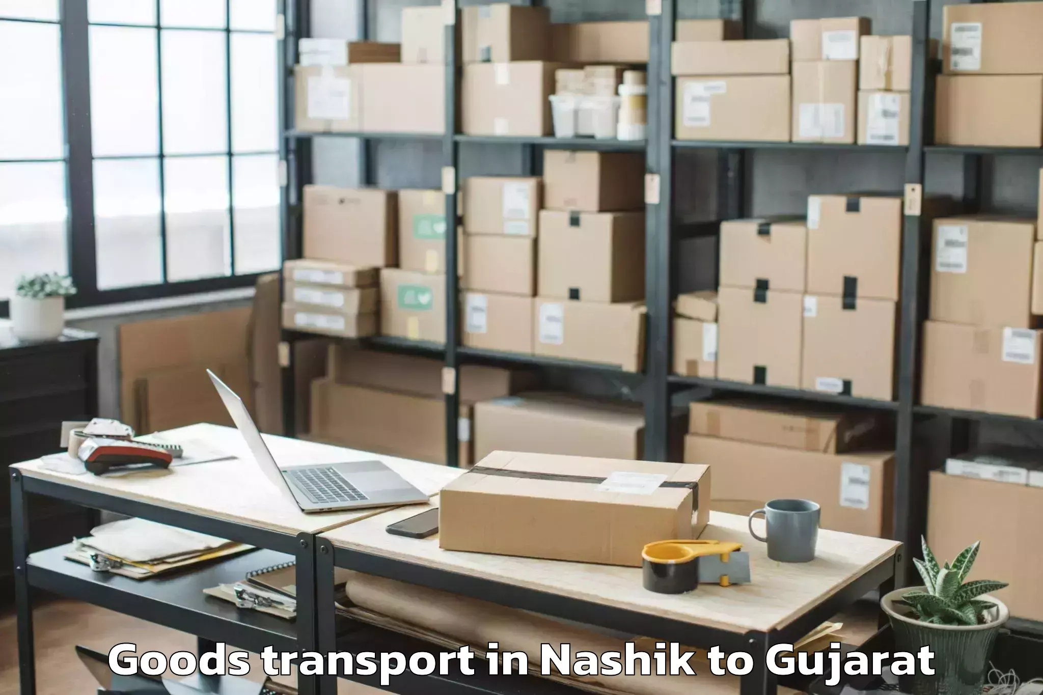 Book Your Nashik to Khambhaliya Goods Transport Today